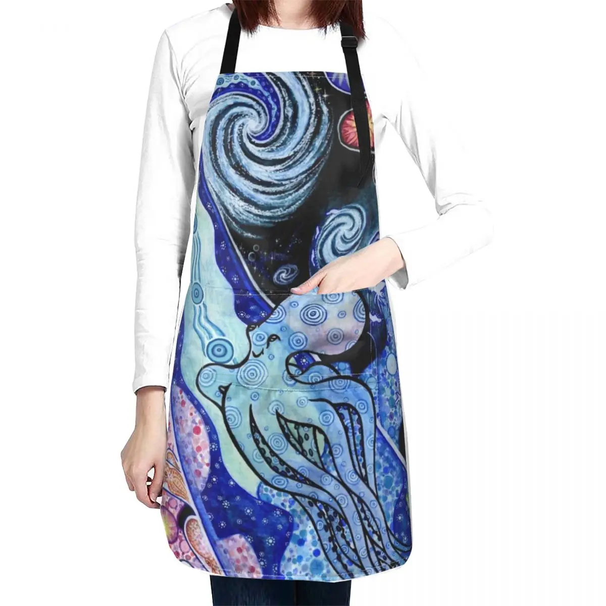 Octopia - octopus in mystical outer space Apron christmas 2024 kindergarten teacher Apron