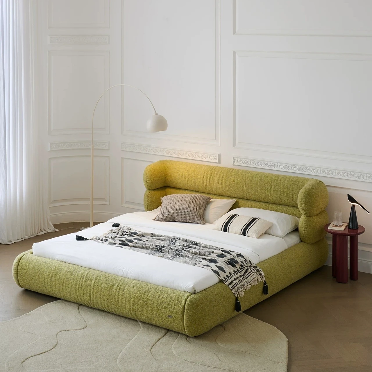 A#@Factory Direct Modern Minimalist Upholstered Bed Designer Double Queen Size Bed Custom Wholesale for Master Bedroom Hotel&