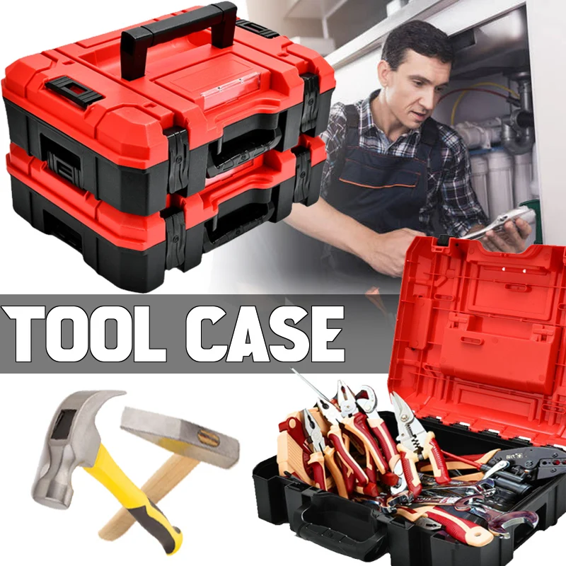 Hardware Toolbox Stackable Plastic Tool Box Suitcase Hard Case Storage Box Electrician Carpenter Electric  pelican case
