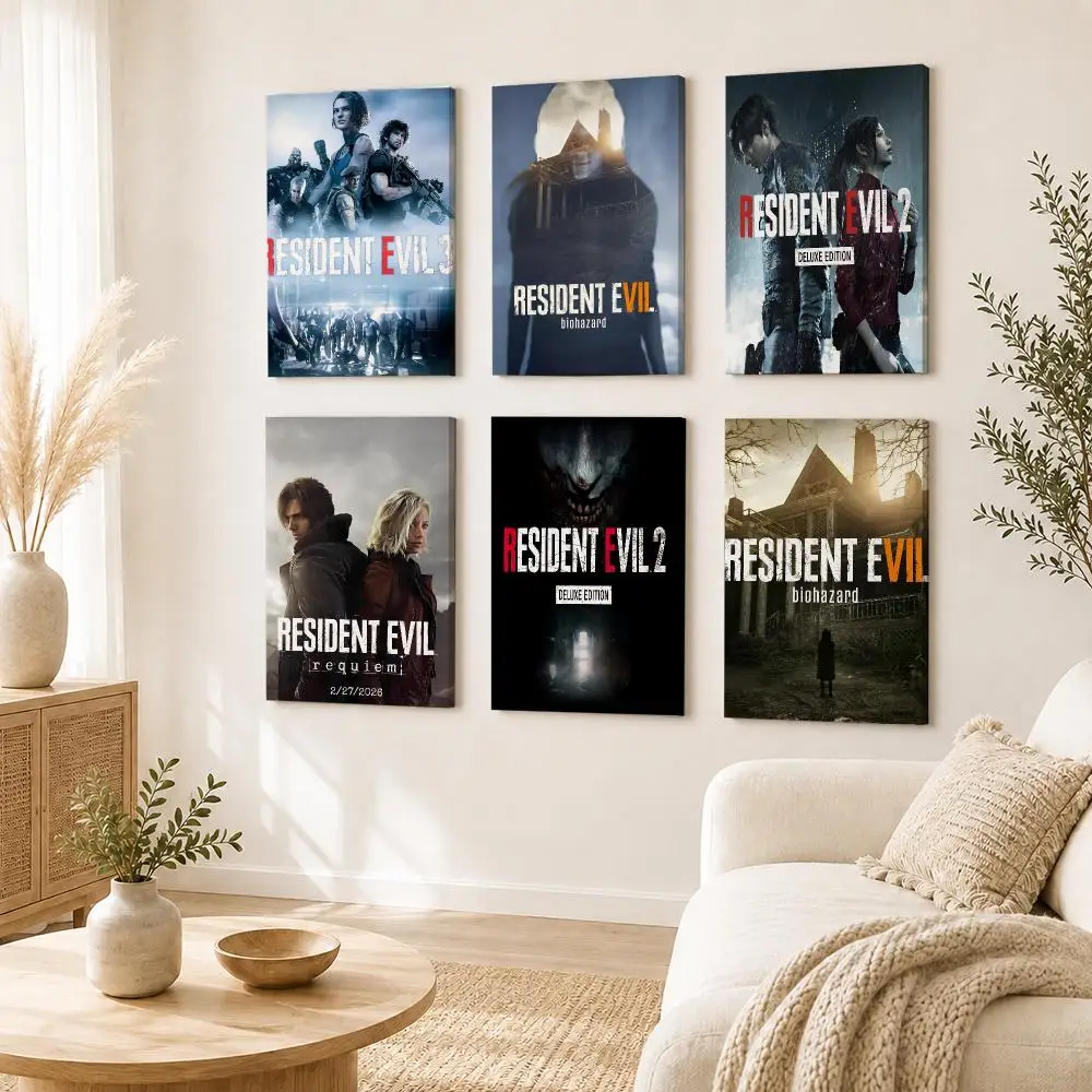 Classic Hot Game R-Resident Evil Poster Self Adhesive Wall Art Decor for Bedroom Living Room Office Home Decor Gift