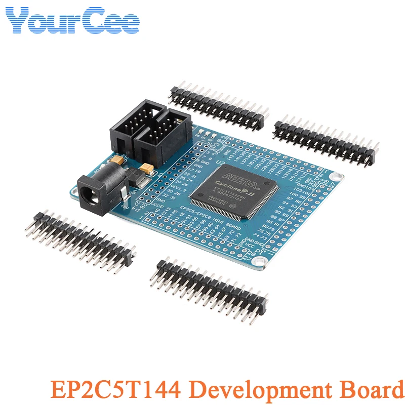 Moduł edukacyjny do nauce projektowania minimułowych systemów ALTERA FPGA CycloneII EP2C5T144, 5V EPCS4 4M, przełącznik resetu, wskaźnik zasilania