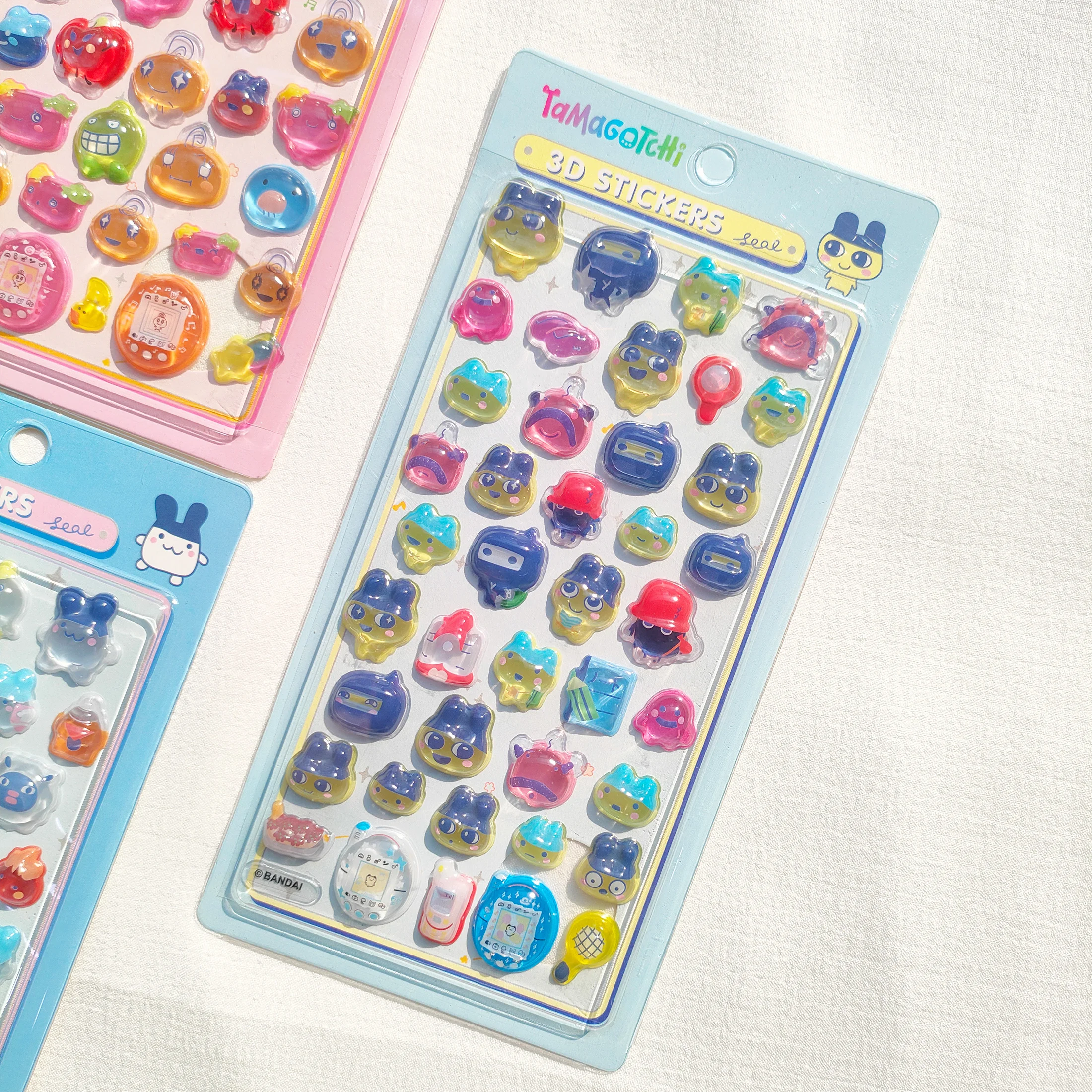 다마고치 3D 입체 스티커 - 투명 크리스탈 아크릴 데칼, 잔여물 없는 장식 선물, 아이들 소녀들을 위한 귀여운 만화 DIY
