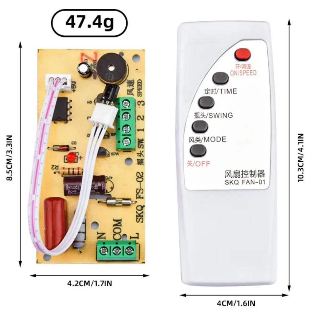 

Oscillating Module Fan Control Board Remote Control Upgrade ABS Construction Four 100W Single-channel Outputs Total 400W Output