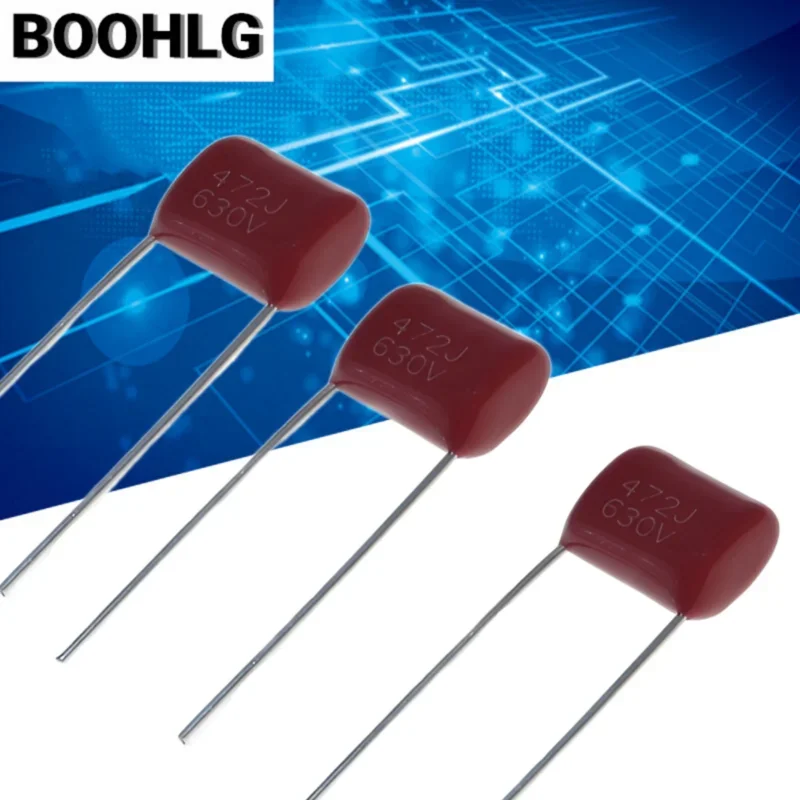 100pcs CBB 472 630V 472J 630V 0.0047uF 4.7nF P10 CBB22 Metallized Polypropylene Film Capacitor