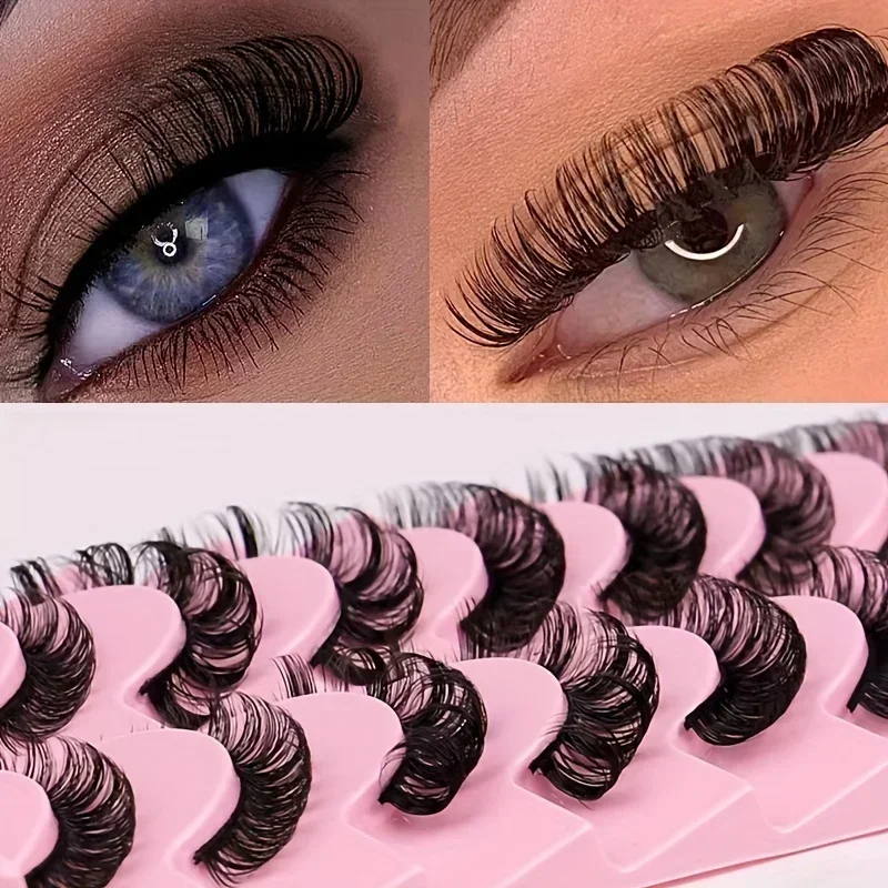 10 คู่ขนตา D Curl รัสเซียขนตา 3D Mink Eyelashes Reusable Fluffy รัสเซีย Strip Lashes ขนตา