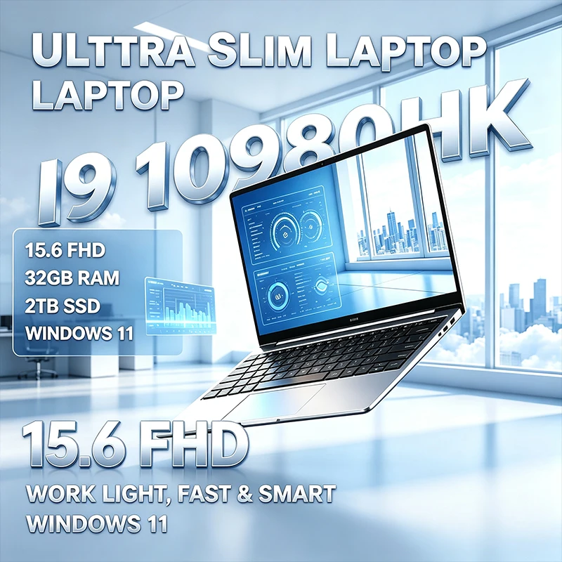 120Hz FHD IPS Display 15.6 Inch Laptop Intel Core I9-10980HK 32GB Large RAM 2TB Fast SSD Backlit Keyboard Long Endurance Battery
