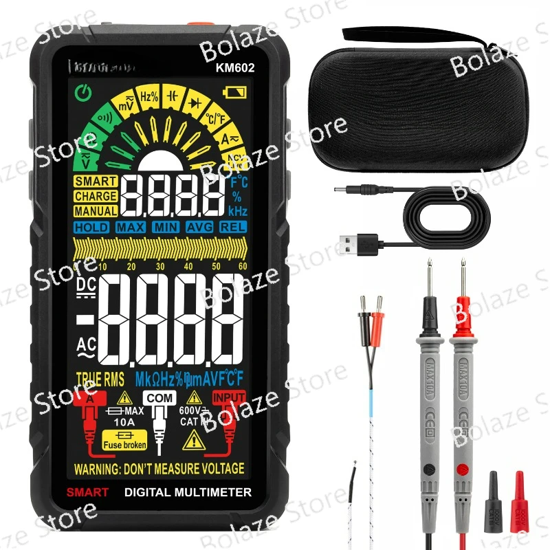 

KM602 Precision Smart Multimeter 6000 Counts Multimetro AC/DC Auto Ranging Multitester