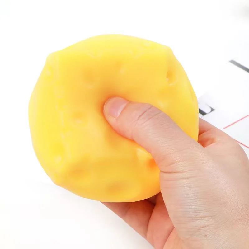 Creative Stress Relief Toy Cheese Squeeze Toy Slow Rebound Ball Toy for Children Holiday Gift Prank Toy Fun Stress Relief