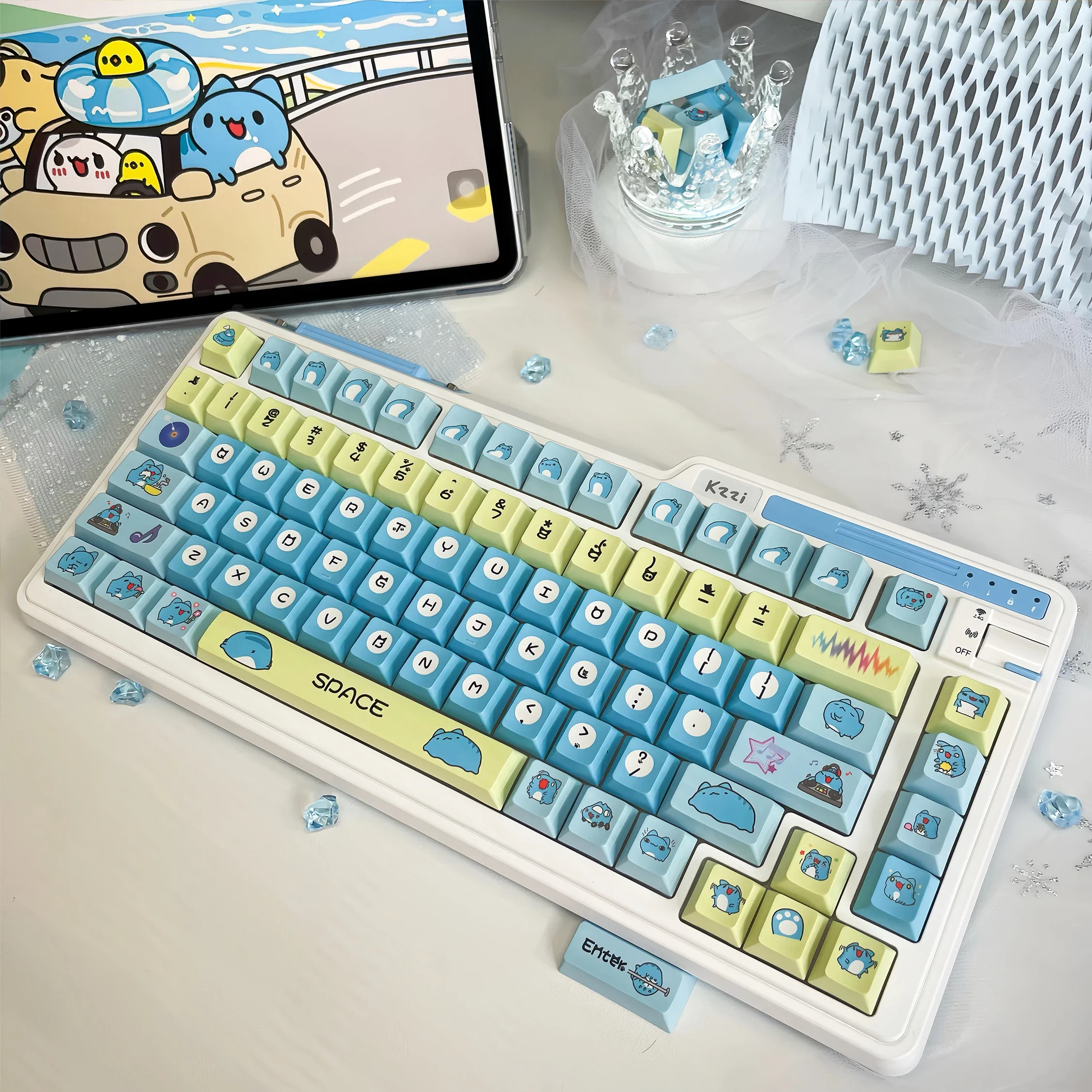 

Cat keycap PBT cute round ball cap for mechanical keyboard