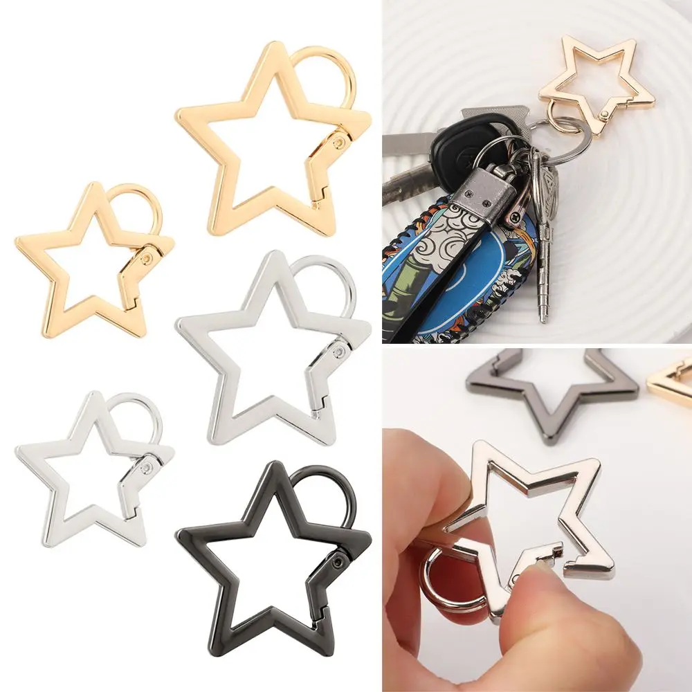 gold silver Zinc Alloy Hooks Star Push Trigger Spring Ring Buckles Bag Belt Buckle Carabiner Purses Handbags Snap Clasp Clip