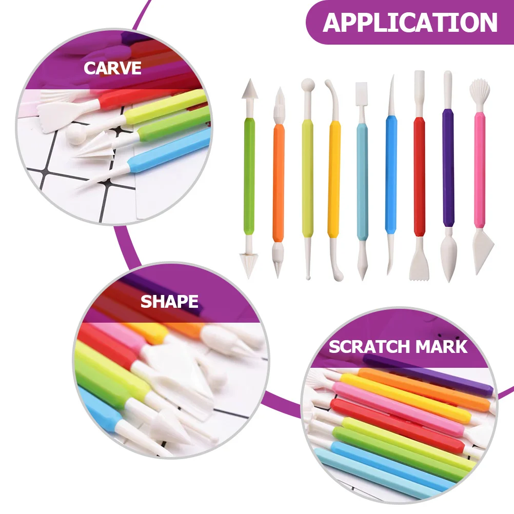 

9Pcs Baking Tools Set Professional Fondant Cake Decorating Tools Ergonomic Handle for Cream Sauce Art Craft Modeling