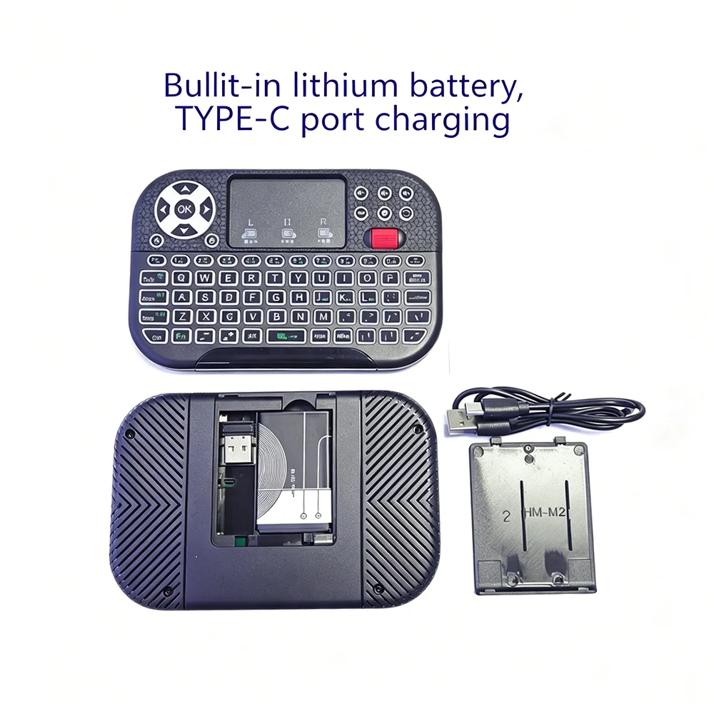 KEBIDUMEI 8 RGB Mini Wireless Keyboard with Roller Touchpad  Bluetooth 2.4G Dual Mode Air Mouse Remote for PC TV Box Projector