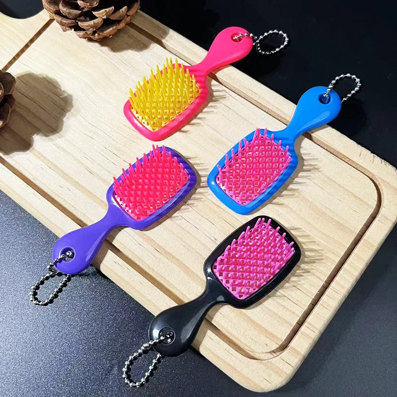 2026 New Honeycomb Massage Comb Plastic Hair Styling Tool Keychain Pendant Lightweight Hairdressing Accessory