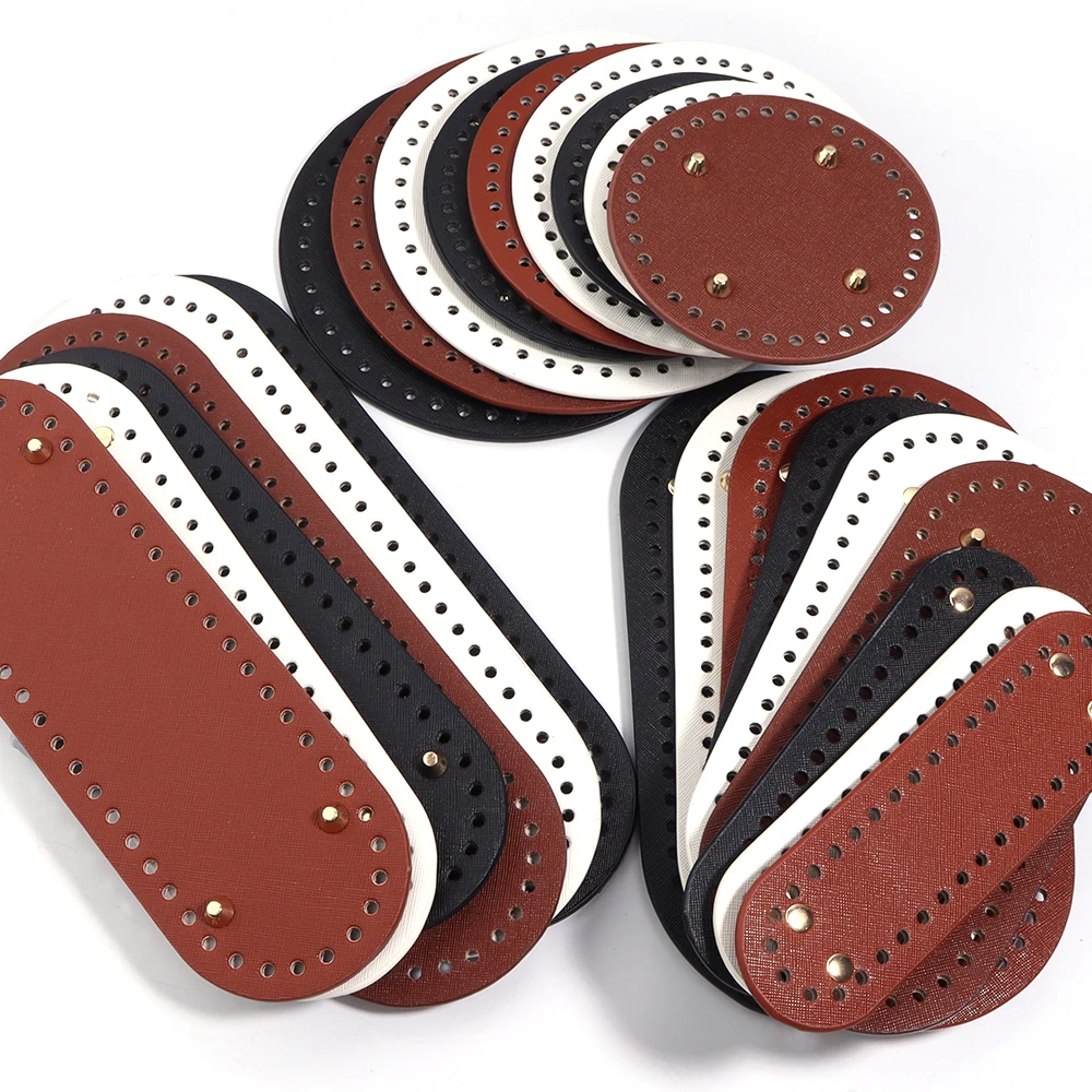 1 Piece Round Oval Bottom For Knitted Bag PU Leather Bag Base for DIY Crochet Bag Bottom Part Accessories Universal Bottom 2030