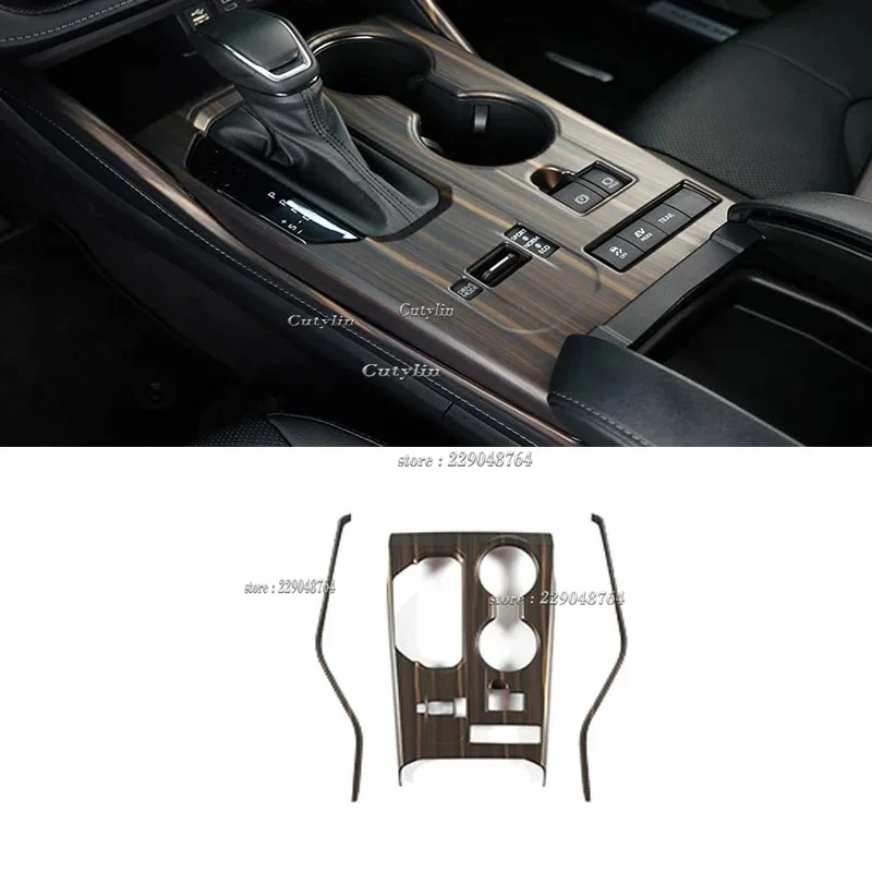 For Toyota Highlander 2020 2021 2022 Car Interior Peach Wood Decoration Instrument Console Gear Water Cup Cover Air Vent Trims