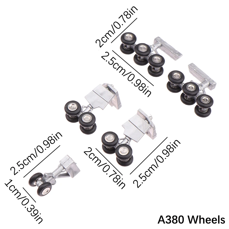 Lot de roues et supports pour train d'atterrissage, 5 pièces, modèles réduits d'avion de ligne B747 A380, présentoir d'accessoires