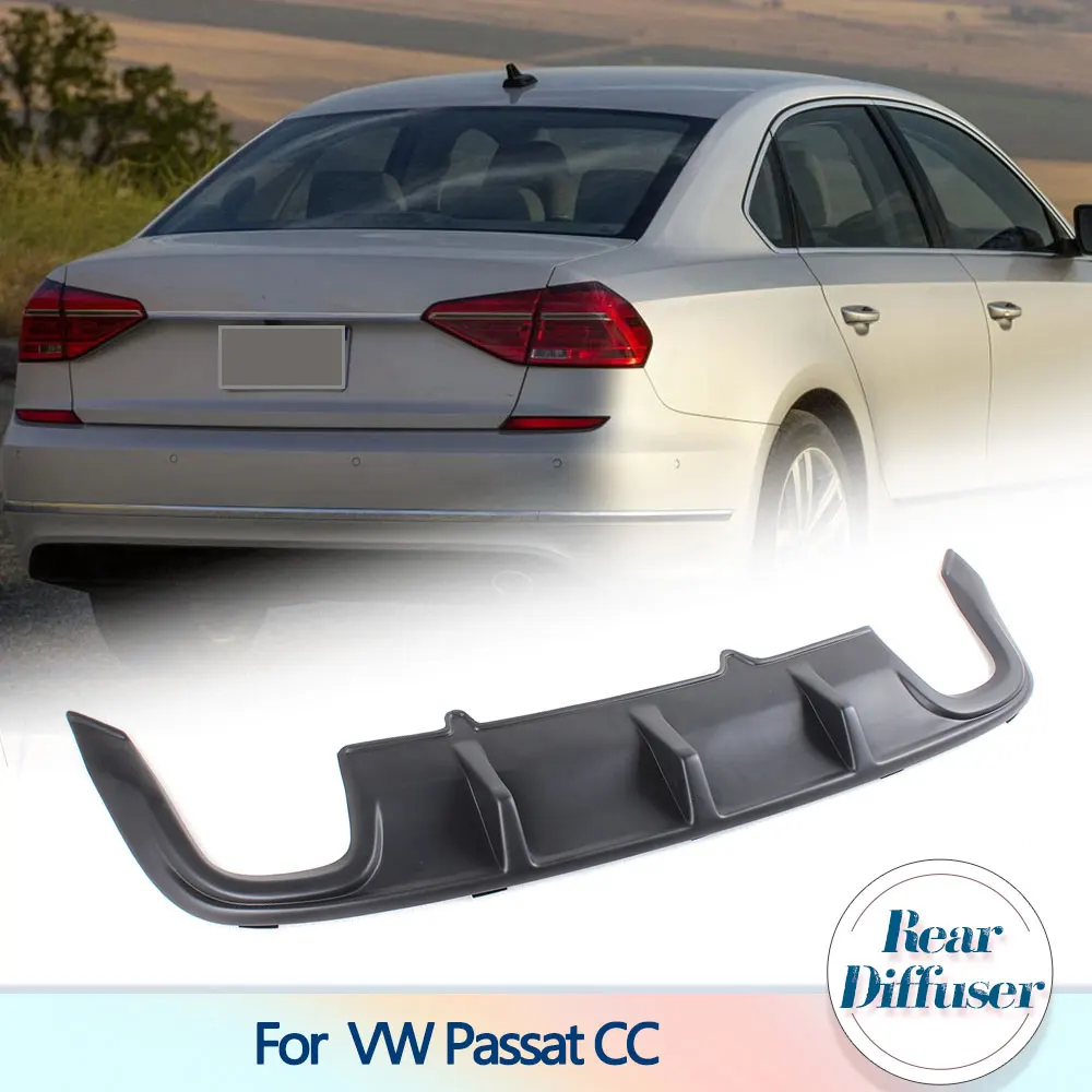 

Rear Bumper Diffuser Lip Spoiler For Volkswagen VW Passat CC Sedan 4 Door 2010-2012 Unpainted PP Matte Black Car Diffuser