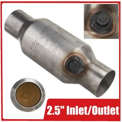 2.5inch/6.3cm Universal Car Exhaust System Catalytic Converter High Flow Stainless Steel Weld-On Converter Car Engine Accessorie