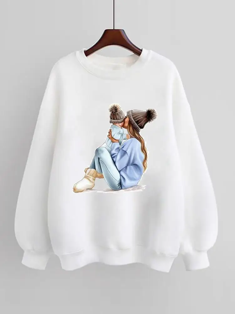 

Women Fleece Clothing Fashion Pullovers Print Female Mom Watercolor Mother Mama 90s Long Sleeve Clothes Graphic Sweatshirts