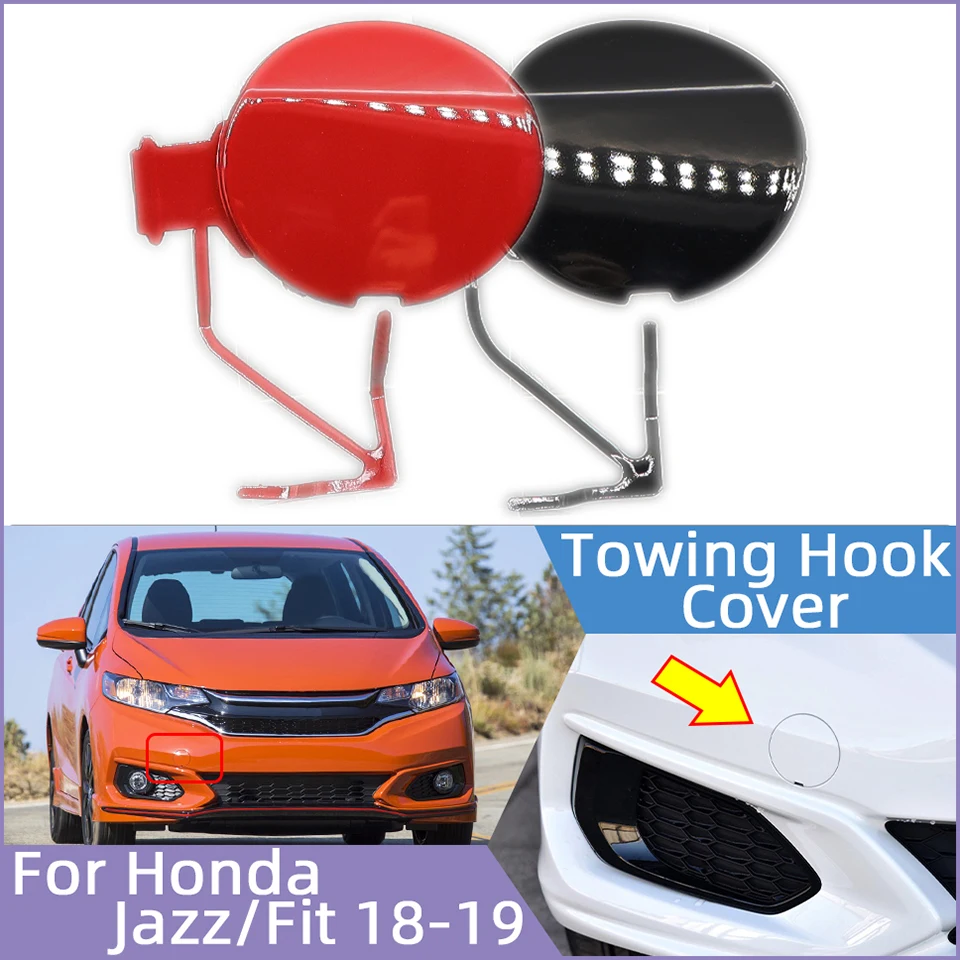 

Front Bumper Tow Hook Eye Cover Cap For Honda Fit / Jazz GK5 2018 2019 Auto Parts Towing Hook Hauling Trailer Lid Hood Garnish