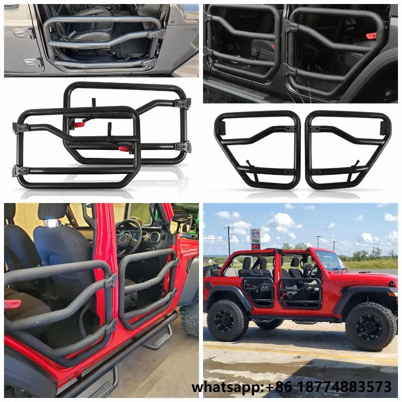 Tube Doors Half Door Fit for Jeep Wrangler JL 2018-2025 /Jeep Gladiator JT 2020-2025 4 Door Offroad Tubular Trail Doors