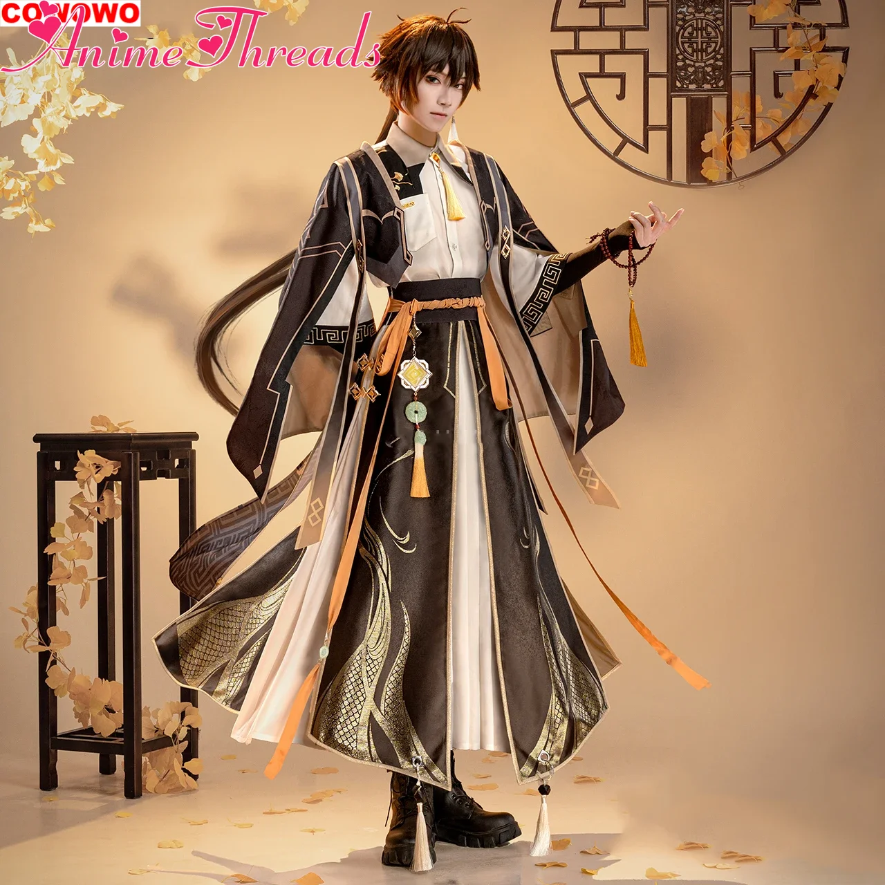 

Костюм для косплея Zhongli из игры Genshin Impact: великолепный, элегантный, для ролевых игр на Хэллоуин, мужской наряд