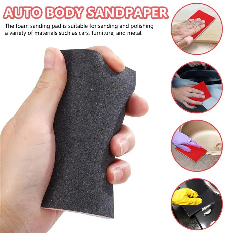 20pcs 180/240/320/800 Grit Sandpaper Foam Sanding Pads Wet Dry Sanding Paper Abrasive Tools For Car Automotive Wood Crafts