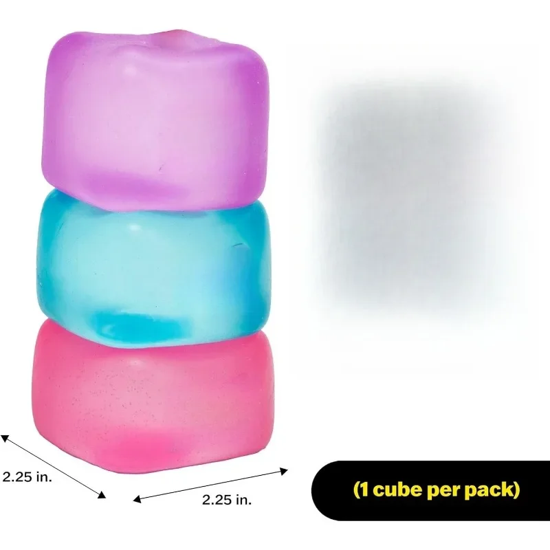 Giocattolo da spremere con giocattolo Squish Fidget super solido Antistress Morbido silicone Spremere Divertimento per adulti Bambini - Cubo da 2,25 pollici