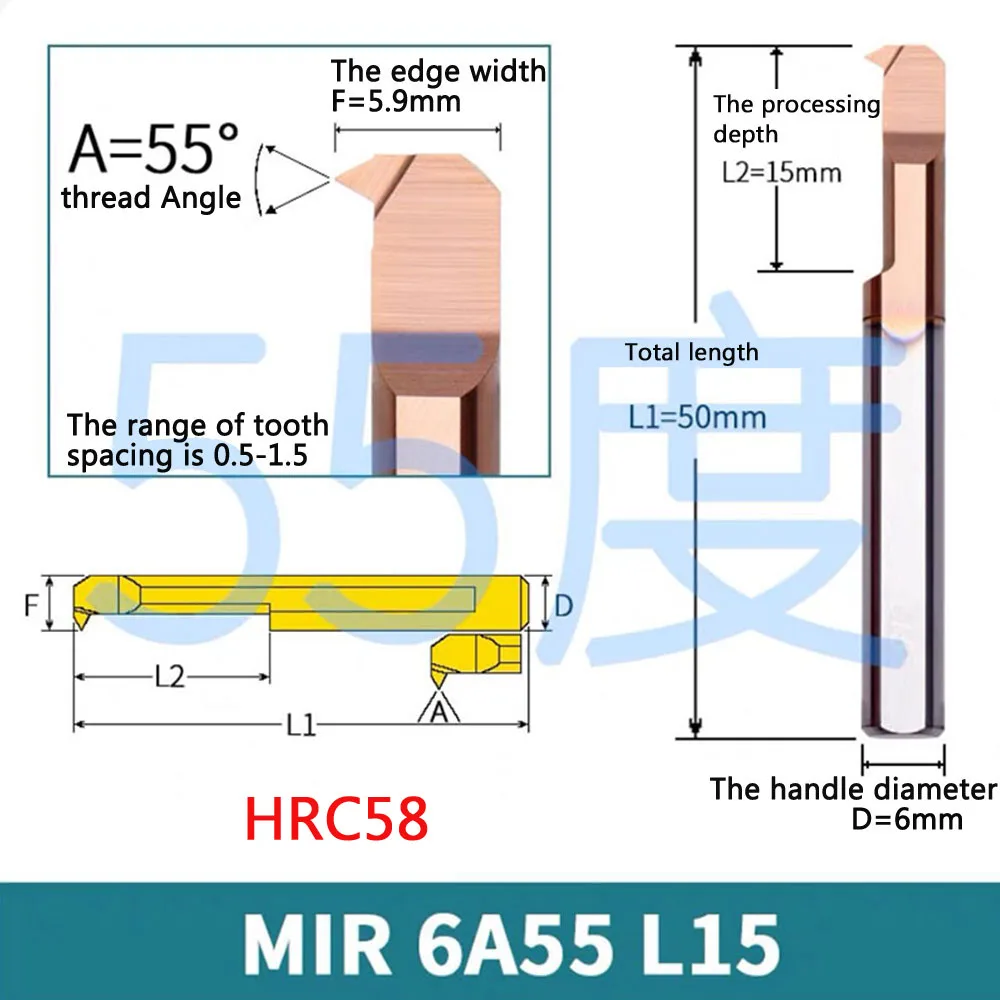 

MIR MIL A55 расточный инструмент для резьбы с маленьким отверстием MIR3 MIR4 MIR5 MIR6 MIR8 L10 L15 L22 L30 небольшой диаметр Твердосплавная резьба Инструмент Расточная оправка