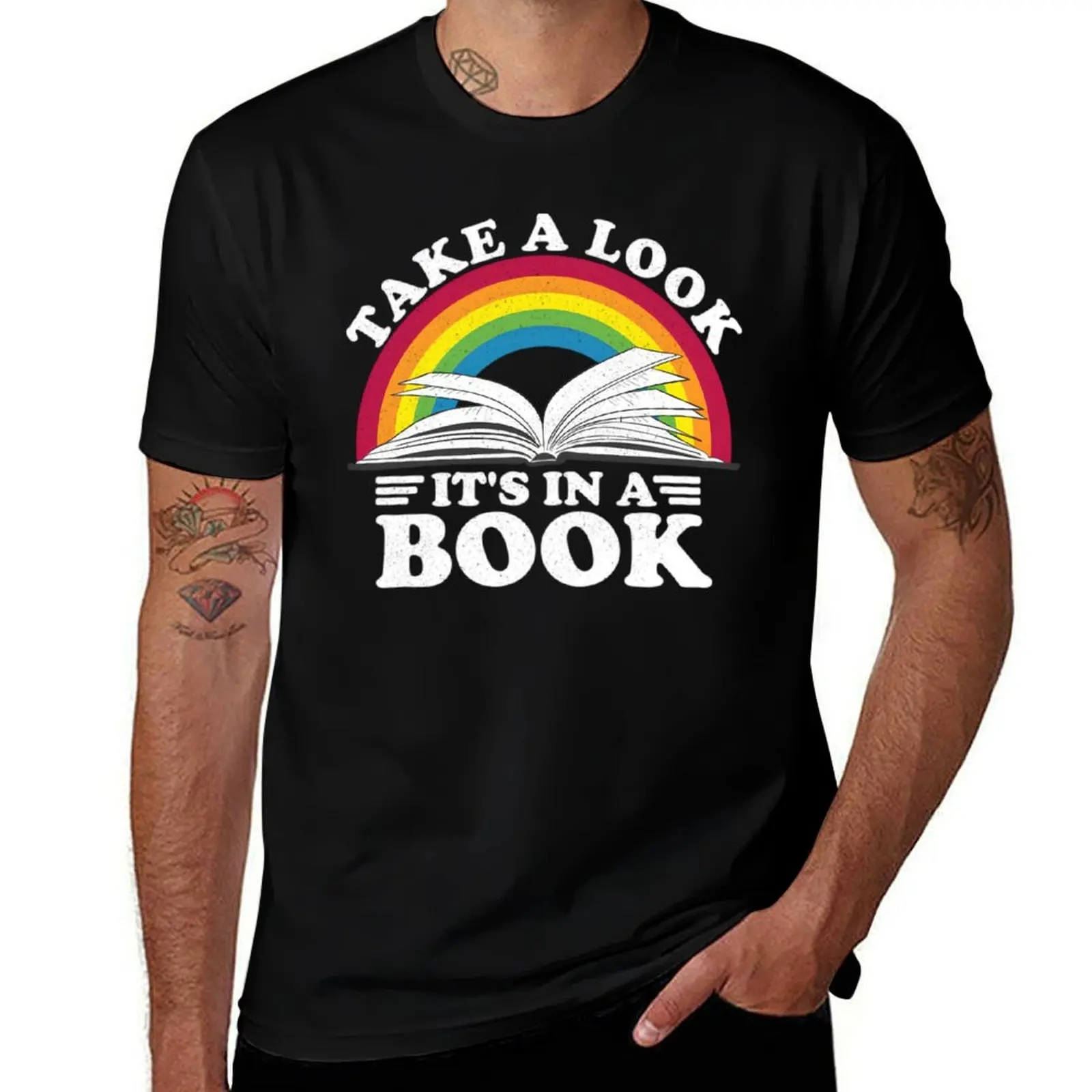 

Reading Rainbow - Take a Look It's in a Book футболка мужская футболка с рисунком аниме футболки для мужчин футболка