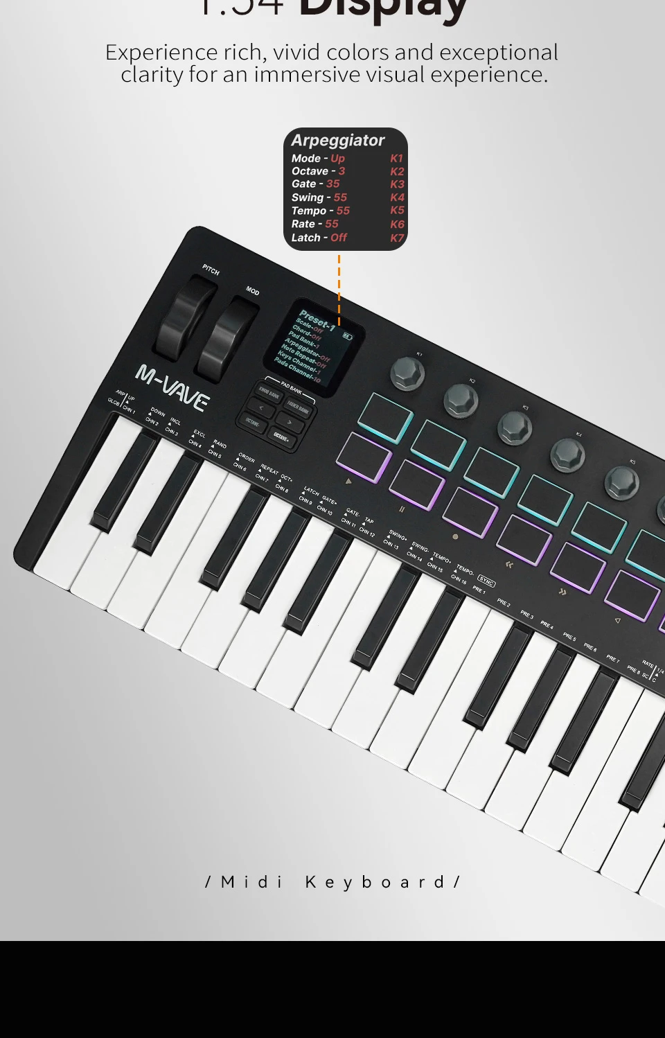 Available in Five Colors: Black and White, Pink, Black, White, and Red. M-VAVE SMK37PRO Professional MIDI Keyboard—37-Key Wireless Bluetooth Music Composition and Production Synthesizer