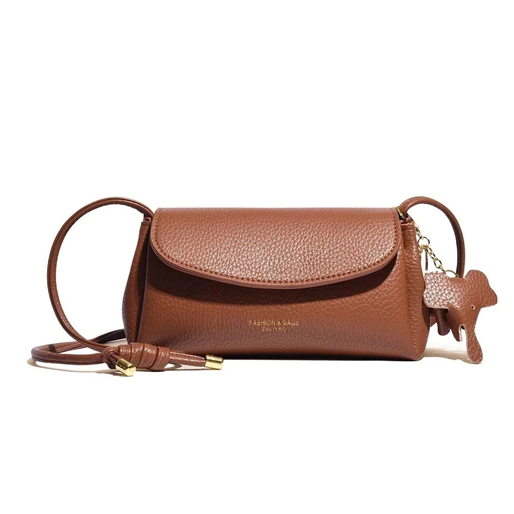 

Elegant Soft PU Pillow Bag Solid Color Lightweight Women Shoulder Pouch Magnetic Button Anti-splash Water