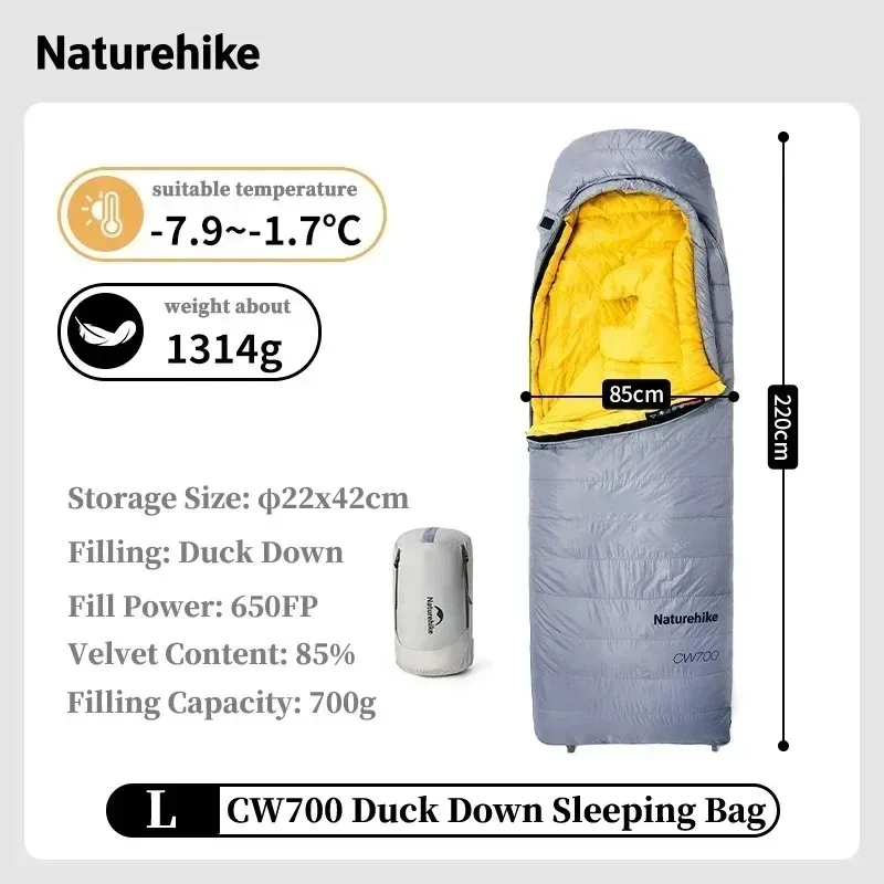 Naturehike CW700 Sleeping Bag Ultralight Winter Duck Down Sleeping