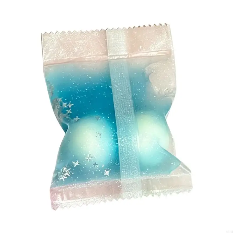 Desk Accent Squeezable Candy Toy with Crunchy Effect and Clear Bag Look