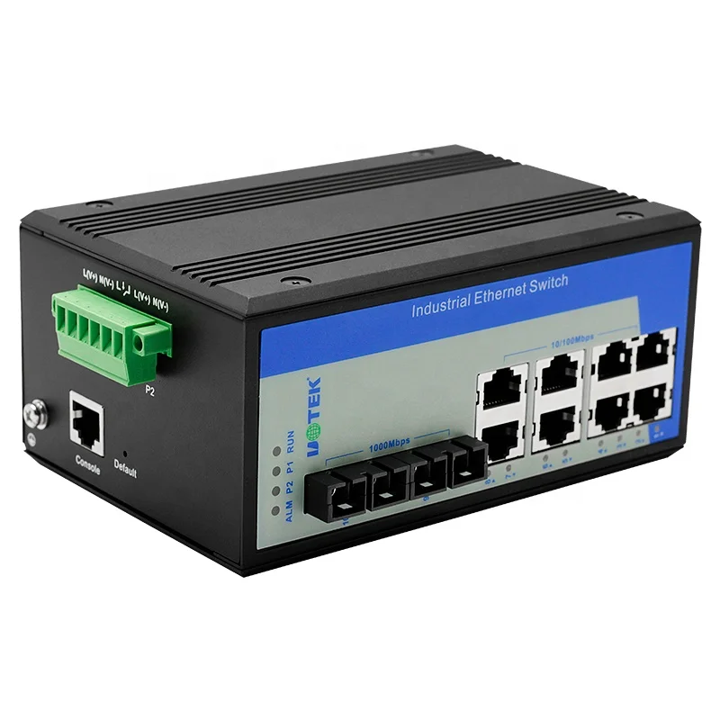 UOTEK UT-62208F-8T-2GSC-MNF Managed 8 100M ไฟฟ้าพอร์ต + 2 1000M พอร์ตไฟเบอร์ออปติก Gigabit DIN-Rail อุตสาหกรรม Ethernet Switch