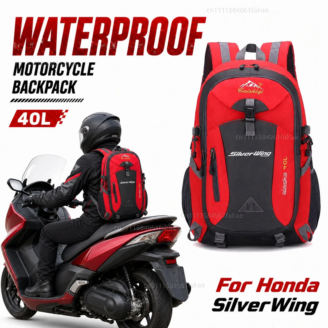 

For Honda FCS600 Silver Wing SilverWing GT400 600 Motorcycle Backpack 40L Waterproof Travel Backpack Outdoor Hiking Camping