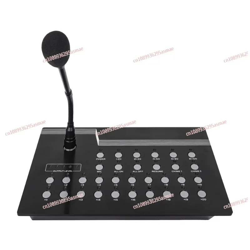 Public address zone pager microphone, ten zone pager, intercom microphone