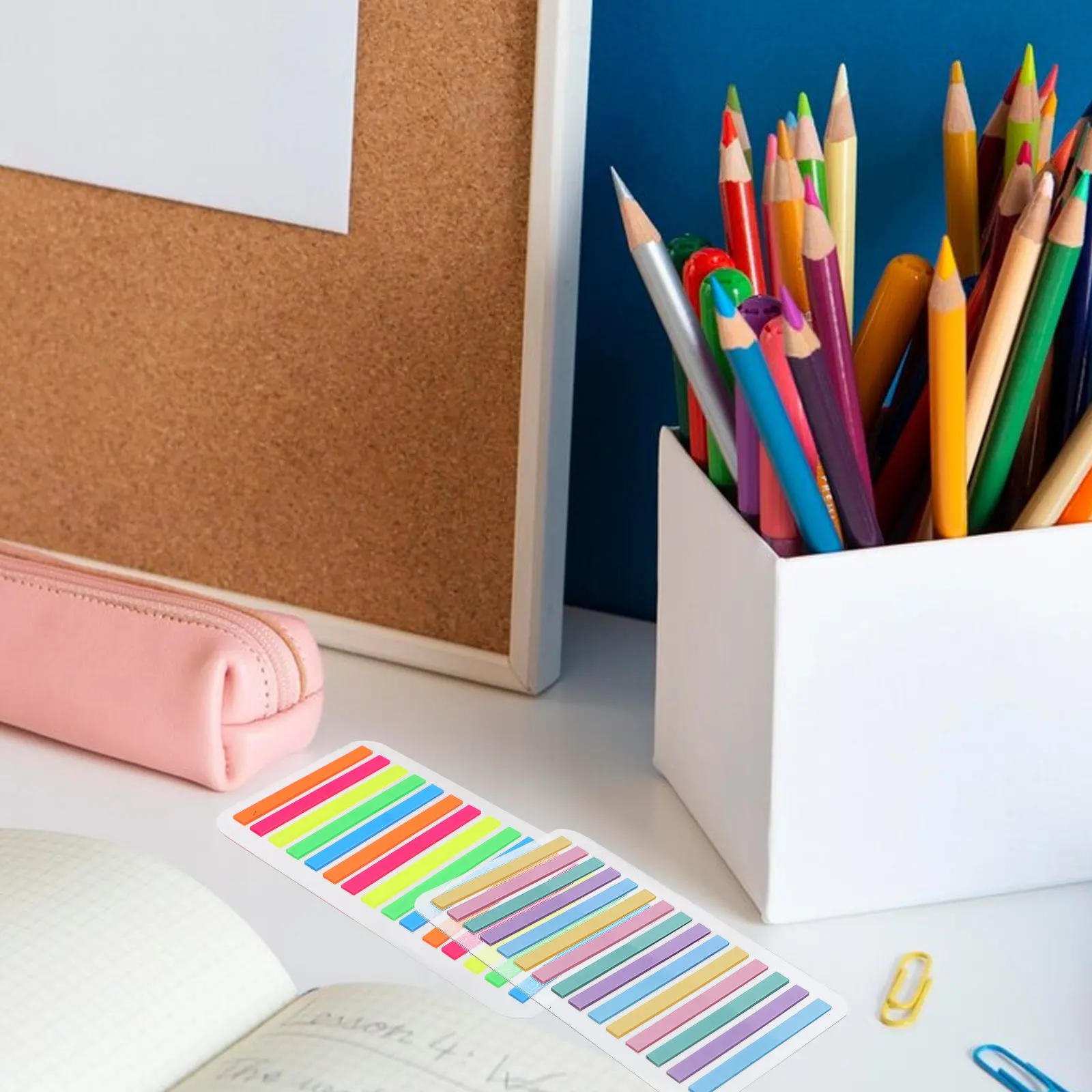 1Set Highlight Bookmark Sticky Index Tabs Transparent Soft Reading Strips Colored Note Tabs Page Markers Professional Sentence