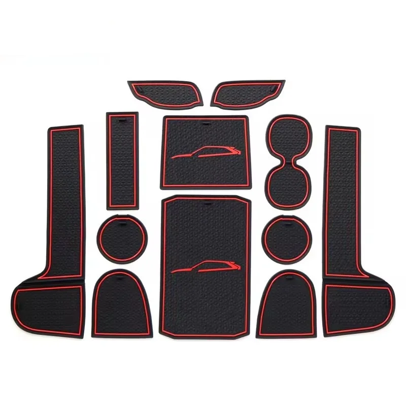 for Mitsubishi ECLIPSE CROSS Anti-Slip Gate Slot Mat Rubber Door Groove Pad Cup Holder Coaster Car Interior Accessories