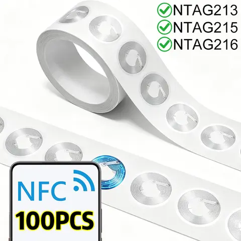 NFC Tags Adhesive NFC Stickers Chip Rewritable Ntag 213 215 216 NFC-Tags 144 504 888 Bytes For Universal NFC-Enabled Devices
