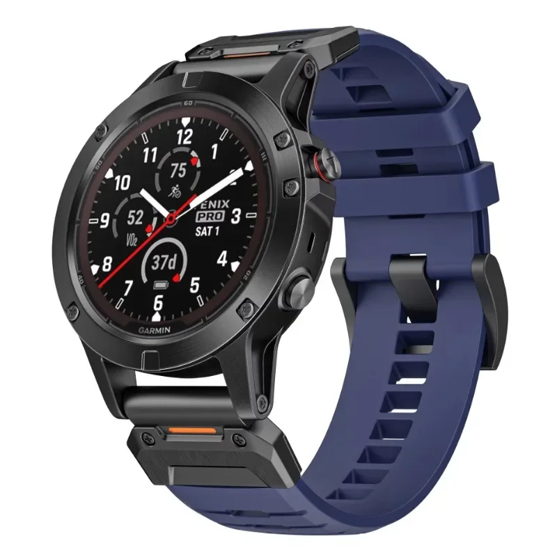 Quick Fit 22mm 26mm Rubber+Metal Strap for Garmin Fenix 8 7 7X 6X 6 Pro 5 5X Plus Epix 7X silicone Wristband Fenix 8 51mm 47mm