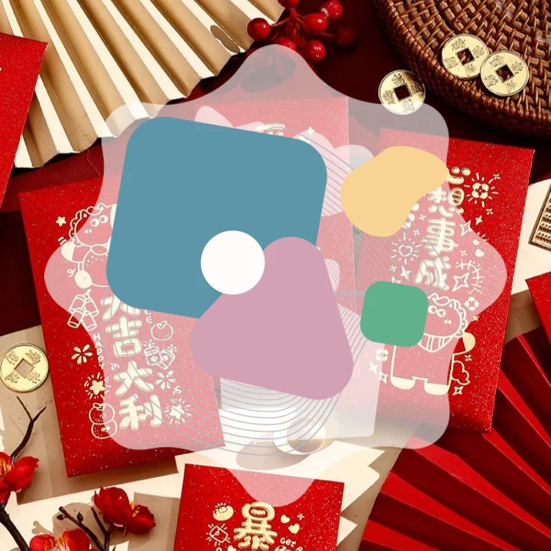 

6Pcs 2026 Horse Year Red Envelope Cartoon Cute Zodiac Pony Lucky Money Packet For New Year Blessing Red Packet