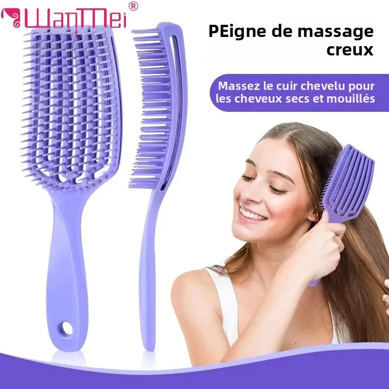 WANMEI peigne à cheveux brosse démêlante Massage du cuir chevelu brosse à cheveux brosse démêlante pour cheveux bouclés épais soins des cheveux brosse à cheveux outil de coiffure