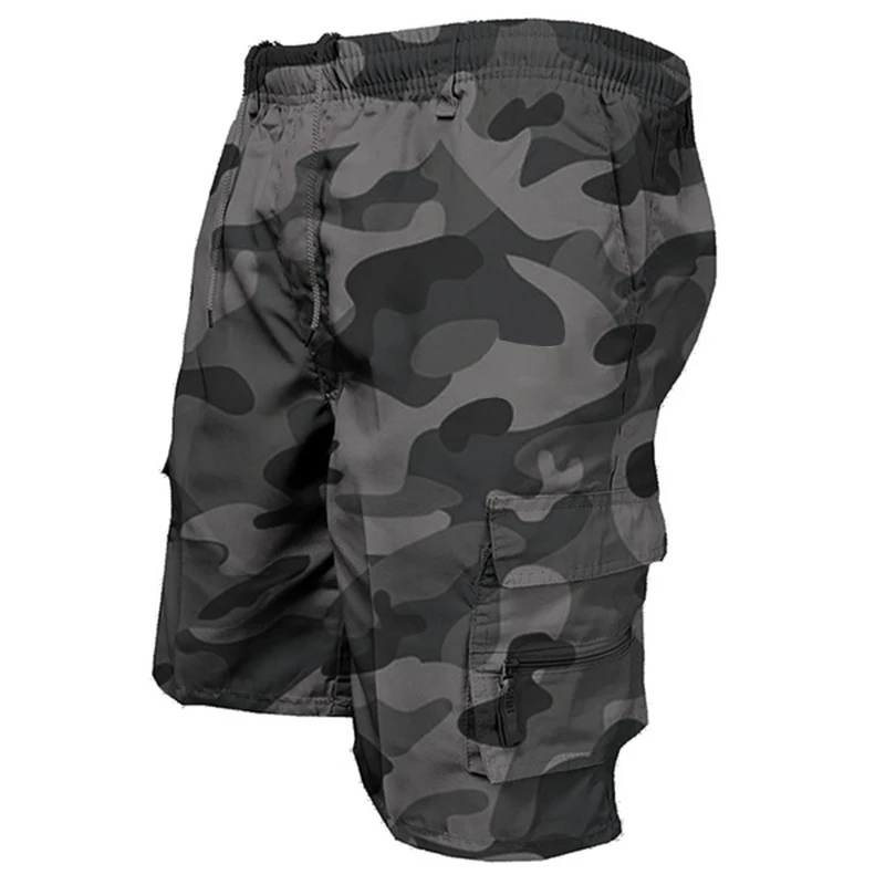 

2023 Summer Men's Y2K Shorts Camouflage Pattern Solid Color Pocket Cargo Shorts Versatile Comfortable Pants