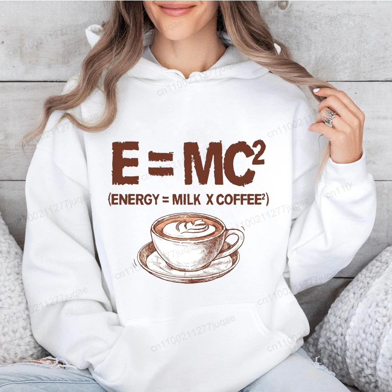 

Energy Equals Milk Times квадратный кофейный принт женские толстовки с капюшоном теплая флисовая толстовка с капюшоном мягкая толстовка уличный повседневный пуловер одежда