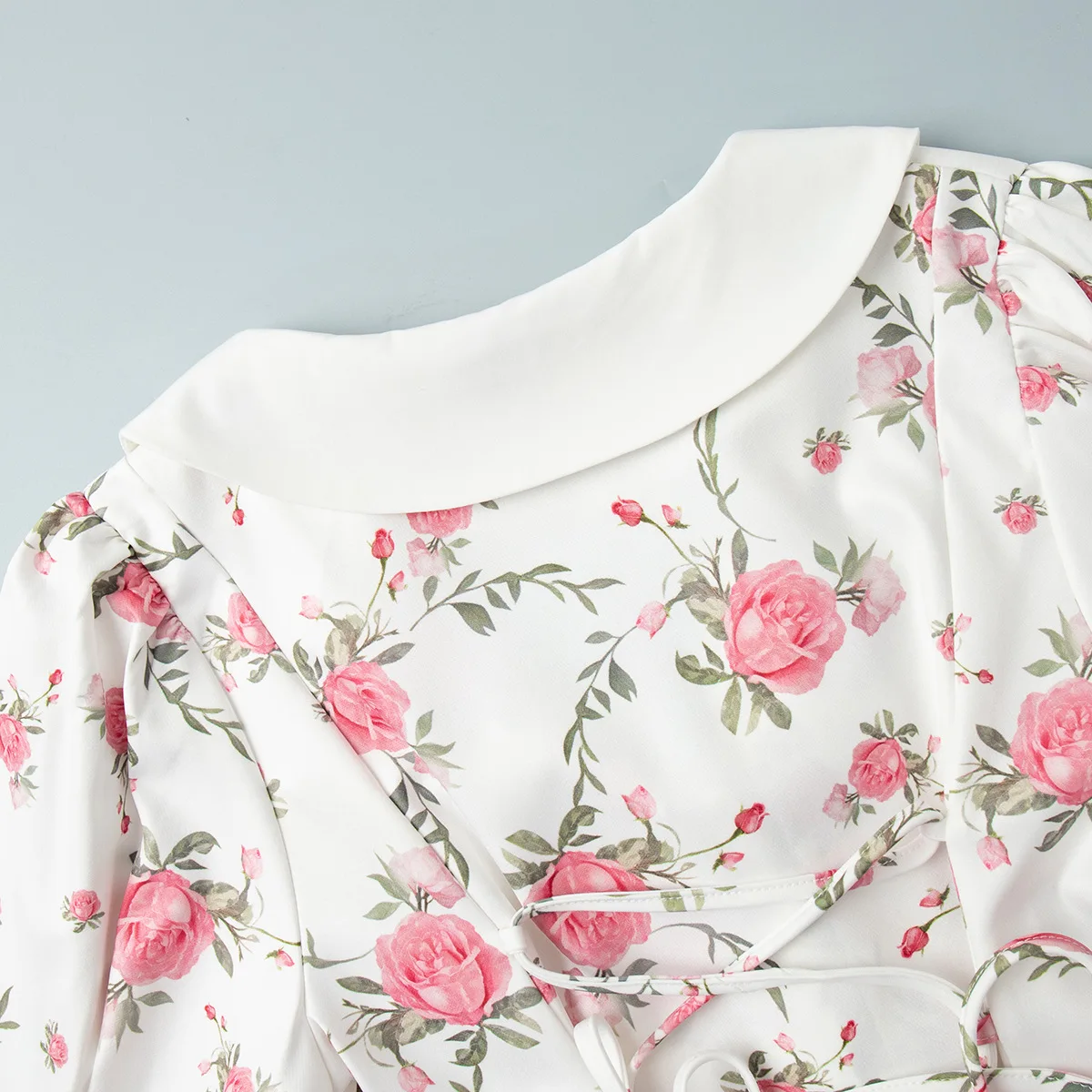 Summer New Women's V-neck Print Button Decorated Short Sleeve Mini Dress Y2k Fashion Commuter Slim Dresses Sweet Vestidos 2025