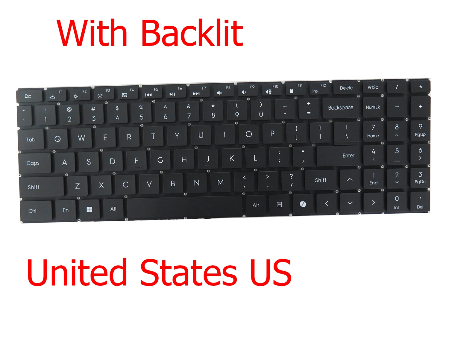 Laptop Keyboard For Tecno Megabook K15S K15SDA K15SRA K15SFA Russian RU/United States US Black With Backlit