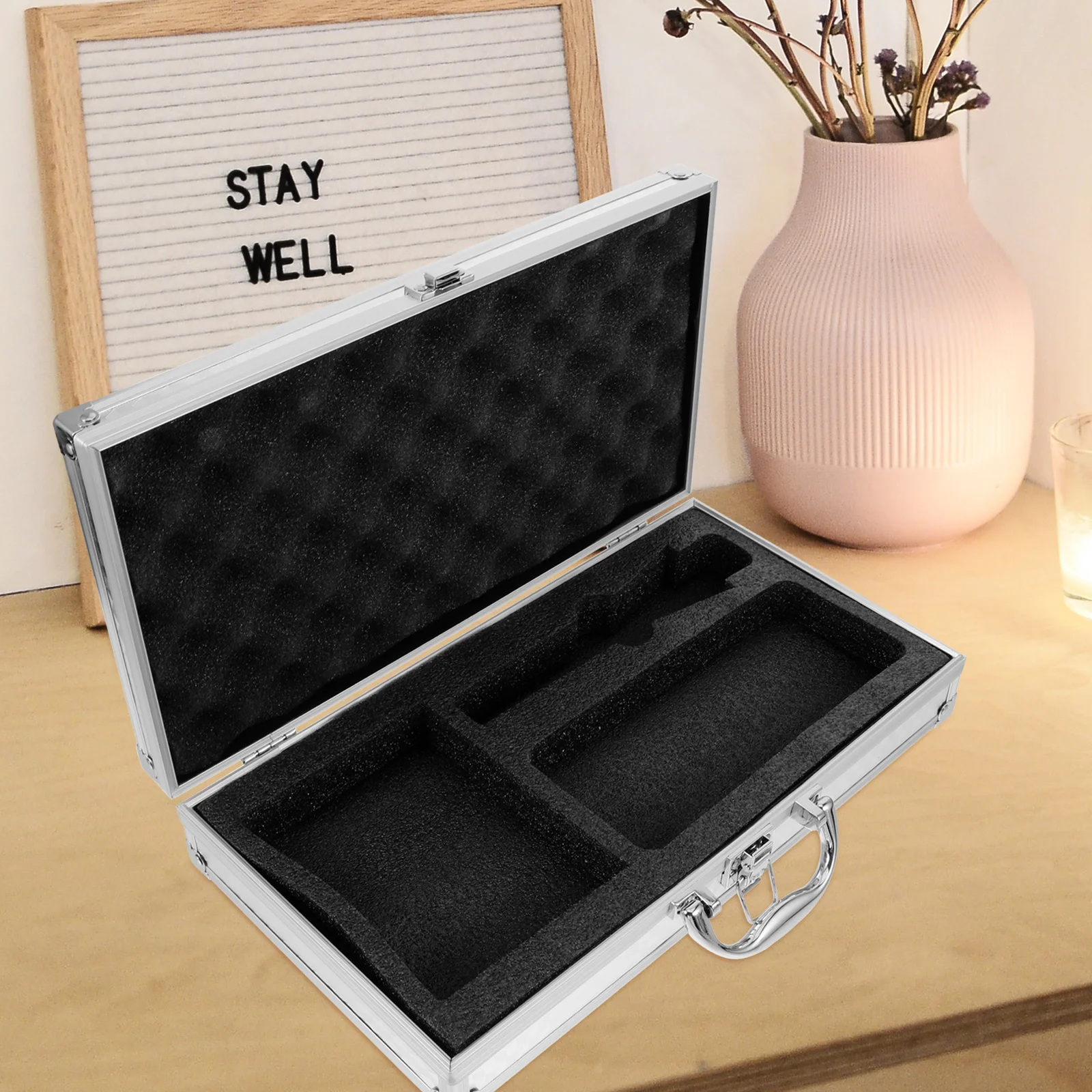 

Portable Microphone Case Lightweight Mic Storage Holder with Handle for Travel Home Security Mic Case Microphone Holder