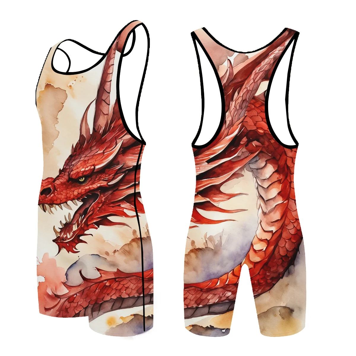 Men's wrestling vest training suit combat jumpsuit sleeveless jumpsuit gym workout suit weightlifting suit