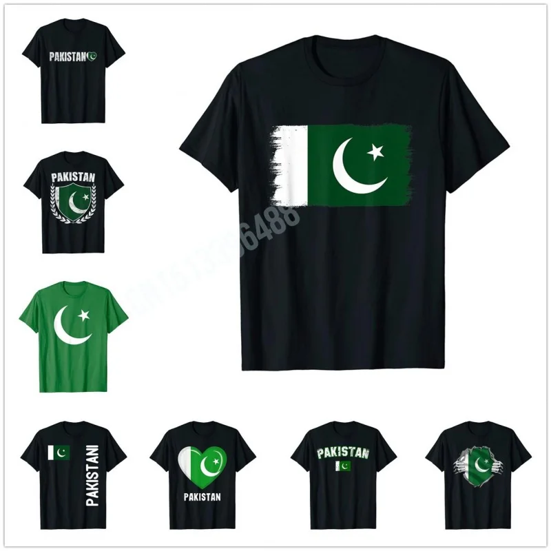 Men Women T Shirt More Design Vintage Distressed Pakistani Flag Pakistan T-Shirt Tops 100% Cotton  Tees